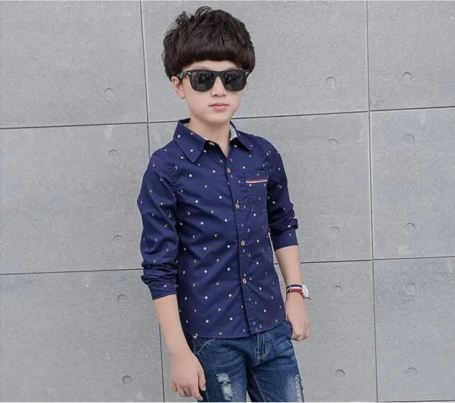 Baby Kids Print Blouses Fall Boys Long Sleeve Shirts New boys shirts boy top clothes Blouse Back to School Outfit Costume