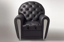 Cuero de vaca genuino silla / cuero real / ocio / silla de sala de estar muebles para el hogar de estilo post moderno con crycstal botones