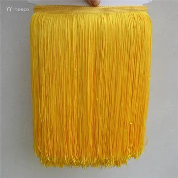 

10 Meters Gold Polyester Lace Tassel Fringe Lace Trim Ribbon Sew Latin Dress Stage Garment Curtain Accessories 30cm Width