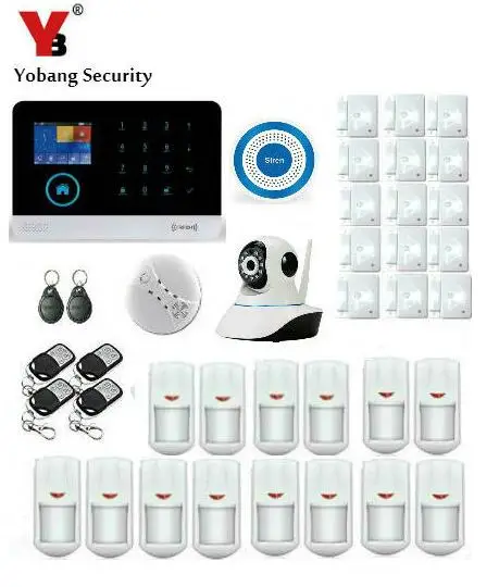 YoBang Security WIFI 3G WCDMA Smart Home Safety Alarm System Kit PIR Motion Sensor Door Window Sensor WIFI IP Camera 433MHZ. YoBang Security WIFI 3G WCDMA Smart Home Safety Alarm System Kit PIR Motion Sensor Door Window Sensor WIFI IP Camera 433MHZ.