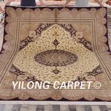 Yilong 8'x10' ручной работы Шелковый персидский ковер винтажный цветочный прочный ковер(YL2008A-8x10