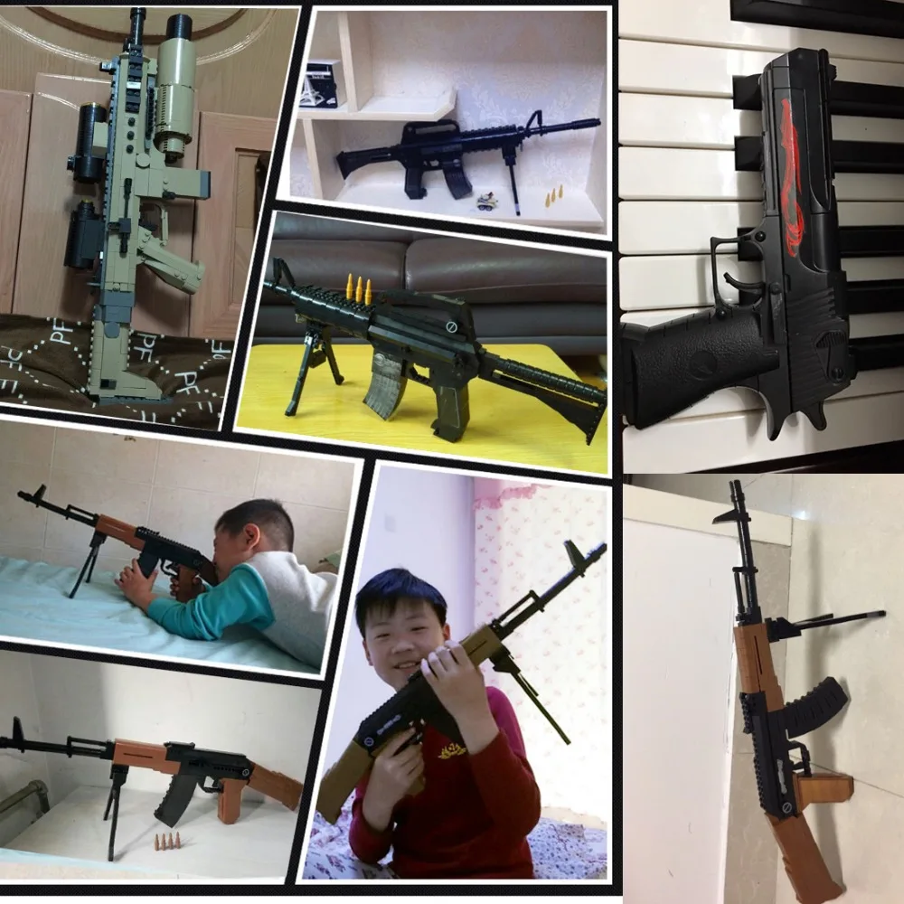 SWAT AK47 снайперская винтовка пистолет Desert Eagle наборы строительных блоков Детские