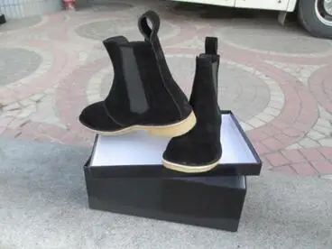 Г. новые стильные винтажные мужские ботинки «Челси» г. ботильоны из натуральной кожи мужские ботинки «Челси» на толстой подошве на платформе 36-47 - Цвет: Черный
