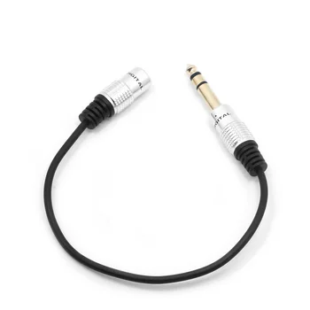 

New 1/4" 6.35mm Male Plug To 3.5mm 1/8" Female Jack Stereo Mic Audio 30cm Cable Cord