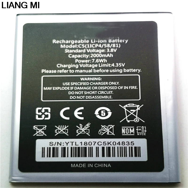 

Mobile phone battery OUKITEL C5 battery 2000mAh Original battery High capacit Mobile with phone stander for gift