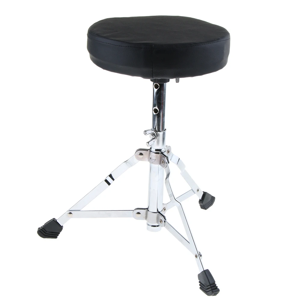 Tooyful Adjustable Metal Tripod Children Padded Stool Stand Chair for Guitar Piano Drum Playing