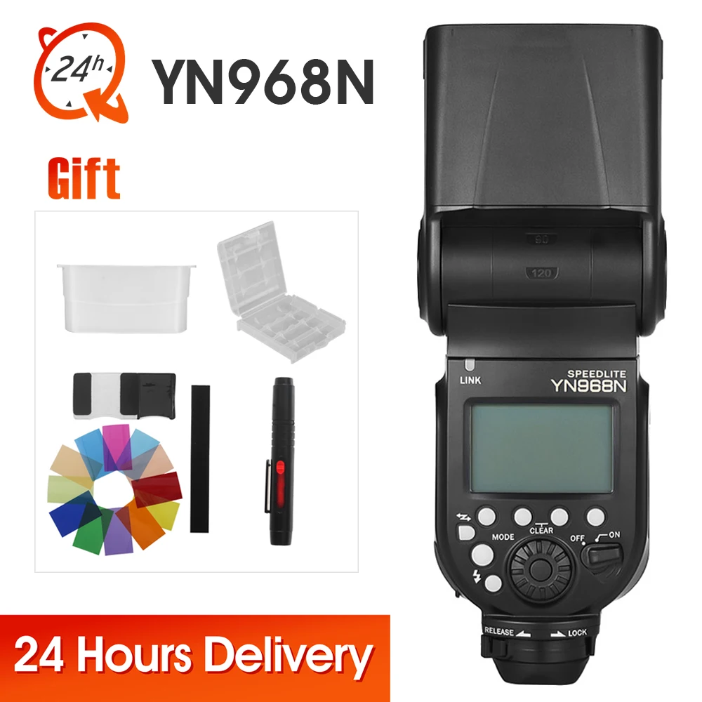

YONGNUO YN968N Wireless Flash Speedlite TTL 1/8000 Equipped With LED For Nikon DSLR Compatible With YN622N YN622NII YN560TXN