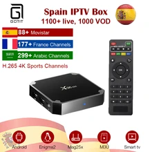 GOTiT IPTV испанский X96 мини андроид 4K UHD IP ТВ коробка 1 ГБ DDR 8G Оперативная память+ французский арабский Великобритания IPTV& VOD Smart tv ТВ коробка лучше, чем NEO ТВ