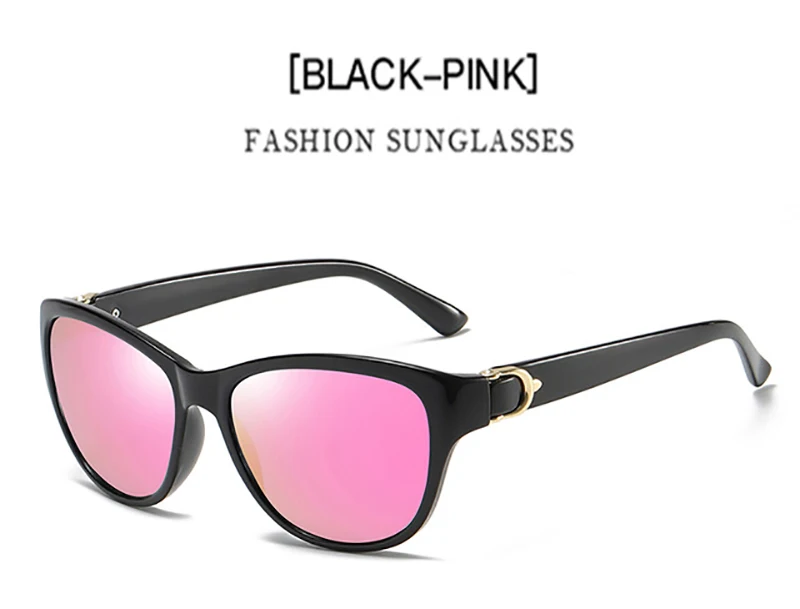 Женские Модные винтажные Поляризованные солнцезащитные очки, брендовые дизайнерские классические солнцезащитные очки для женщин, женские очки, аксессуары для очков - Цвет линз: Black Pink