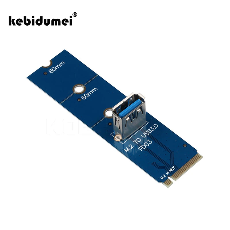 

kebidumei Blue M.2 NGFF to PCI-E PCIe Channel USB3.0 Adapter M2 to USB 3.0 Riser Card for BTC Miner Wholesale