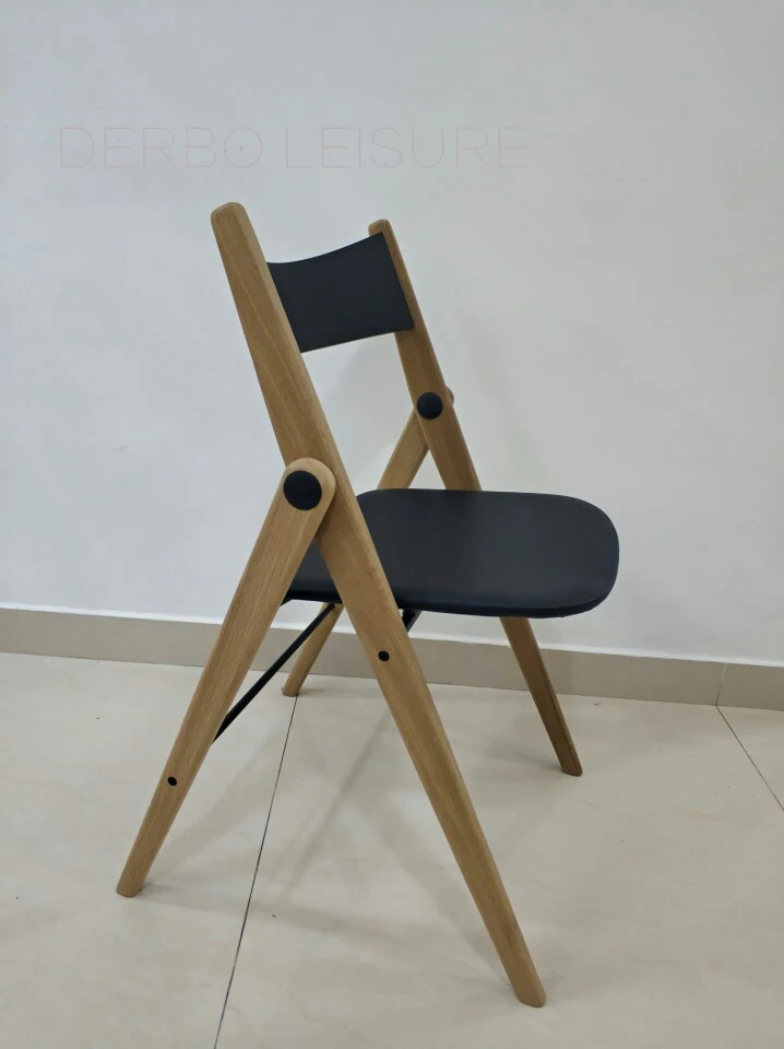 Модный современный классический дизайн роскошный Твердый дуб Деревянный Фанера складной обеденный стул со спинкой, популярный чердак деревянный складной стул для отдыха