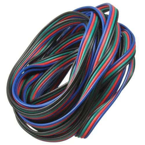 

4 Pin Wire Extension Connector Cable Cord For LED RGB Strip 3528 5050 Connector Colourful 5M