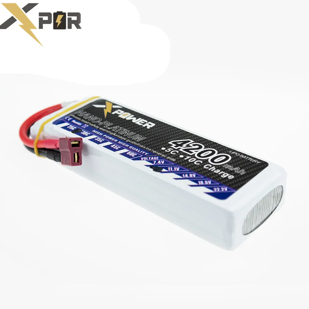 Lipo батарея 11 1 V 3S 4200mAh 30C Max 35C XT60 EC5 T штепсельная вилка Xpower литиевые батареи для Trex 500