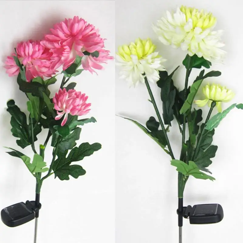 

Solar Power Chrysanthemum Flower 3-LED Light Garden Yard Path Outdoor Lamp