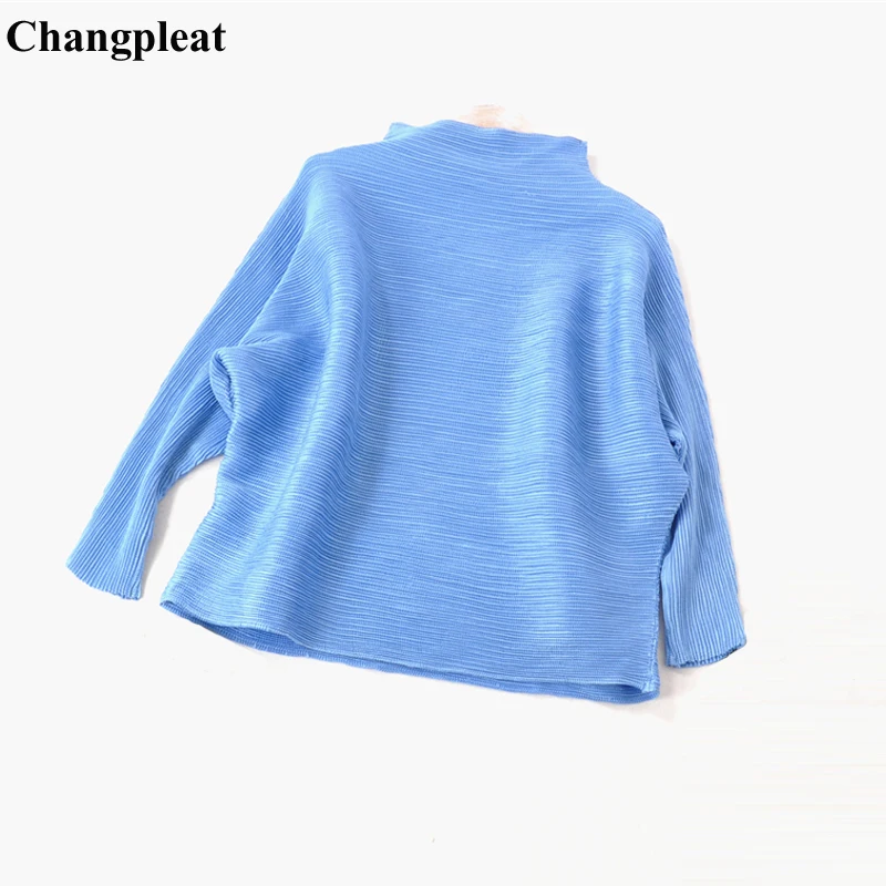 Женская футболка Changpleat однотонная плиссированная водолазка большого размера 2019