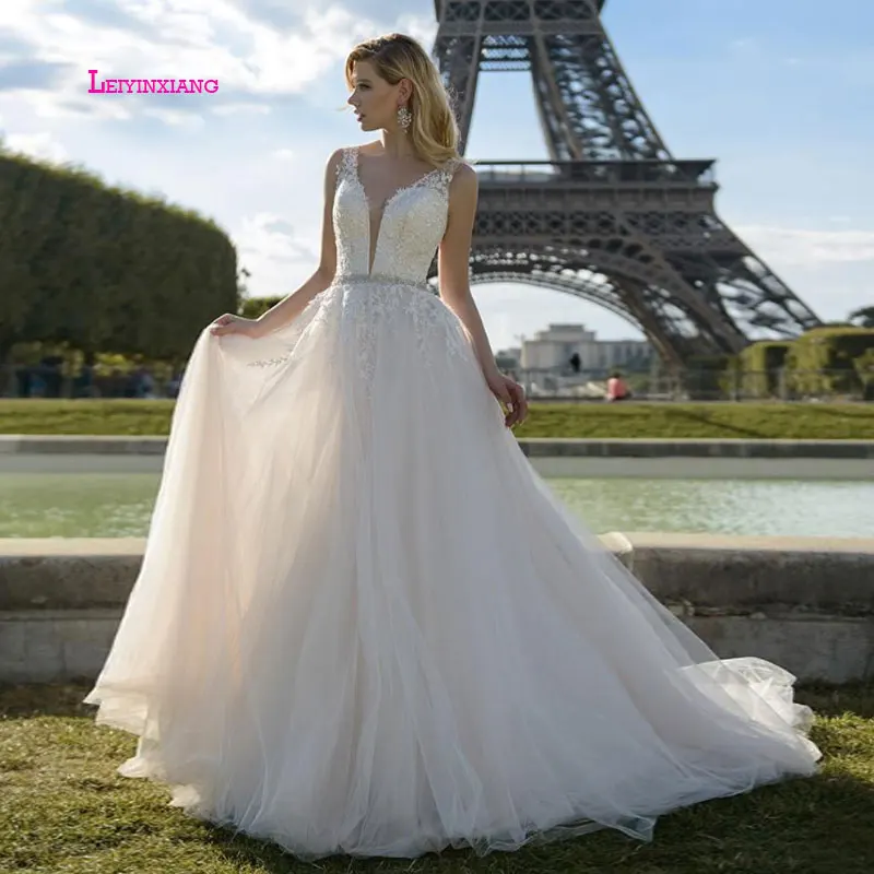 LEIYINXIANG роскошное 2019 свадебное платье Vestido De Noiva Sereia Robe сексуальное ТРАПЕЦИЕВИДНОЕ