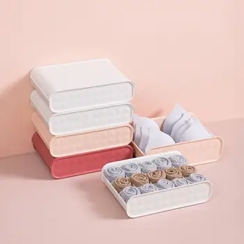 

Large-capacity Practical Plastic Underwear Storage Box Sub-grid Storage Wardrobe Drawer Sorting Box Home Finishing Organizer