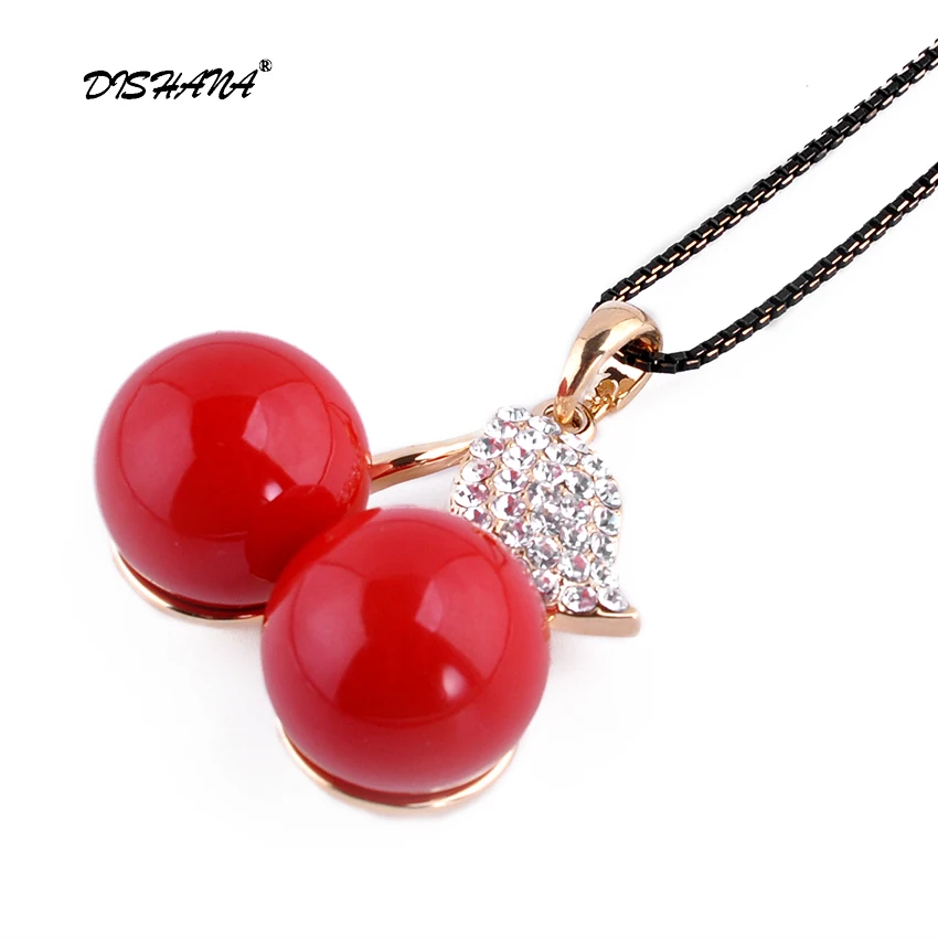 

Simulated Red Pearl Jewelry Necklace Rhinestone Leaf Pendants Chain Statement Necklaces for Women 2016 New(X0249)