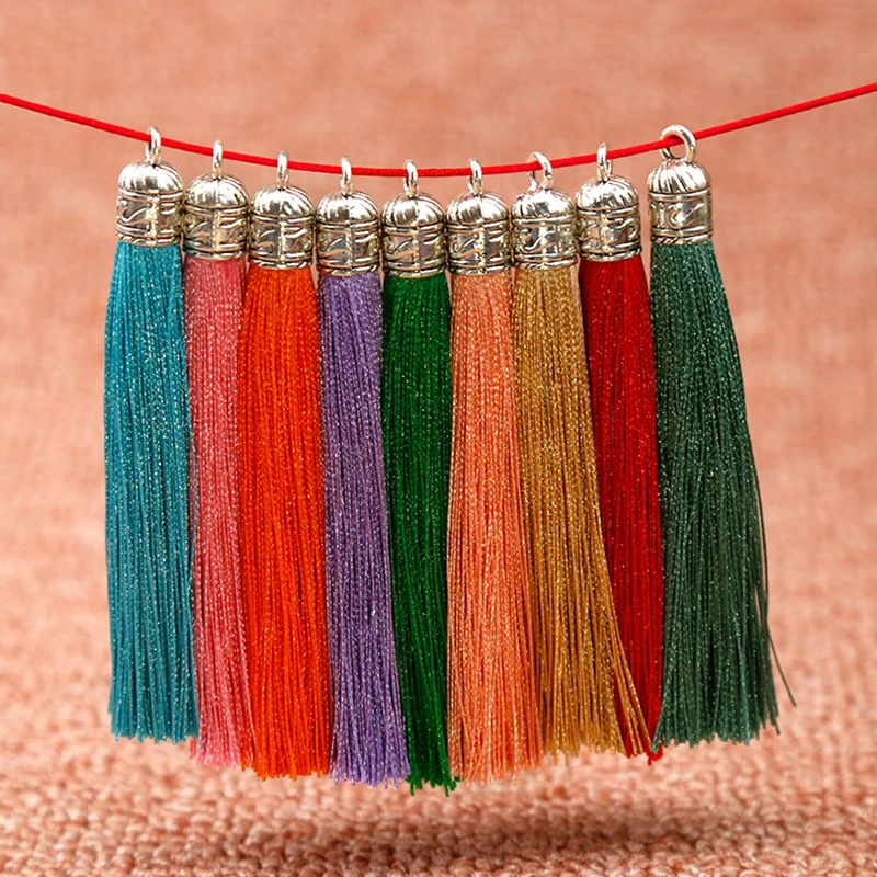 wholesale 12pcs/lot Alloy cap tassel silk fringe bangs tassel trim decorative tassels for
