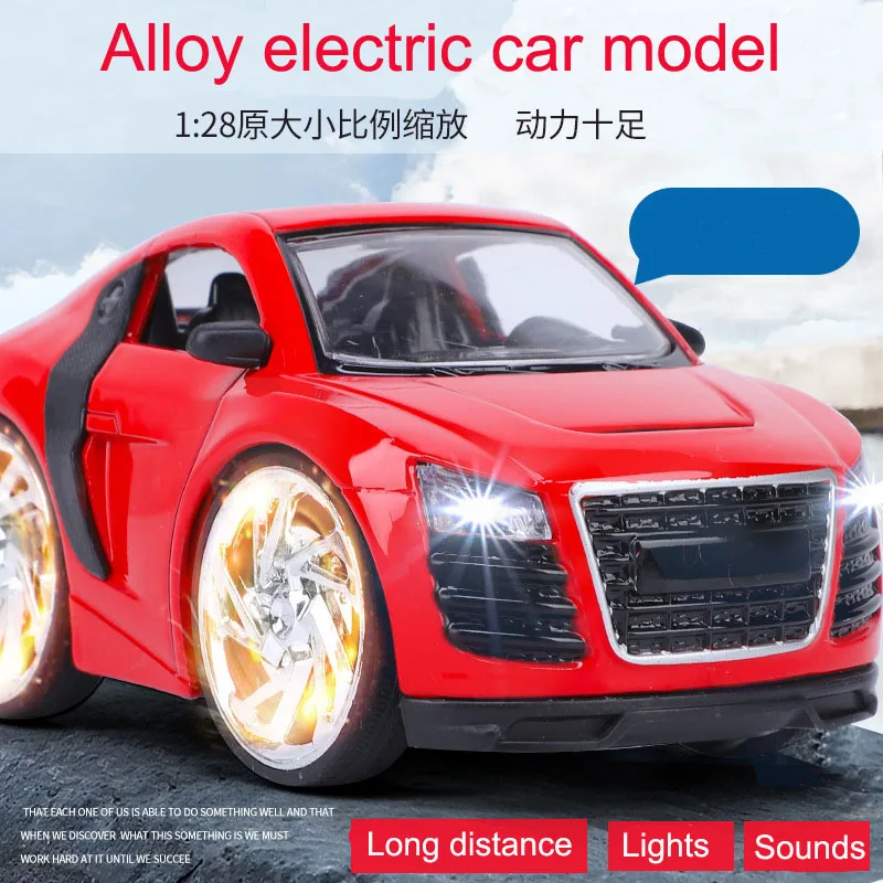 

Chiger 1/28 Diecasts & Toy Vehicles Audi r8 911 veyron Car Model With Sound&Light sway shake sensitive Toys For Children Gifts