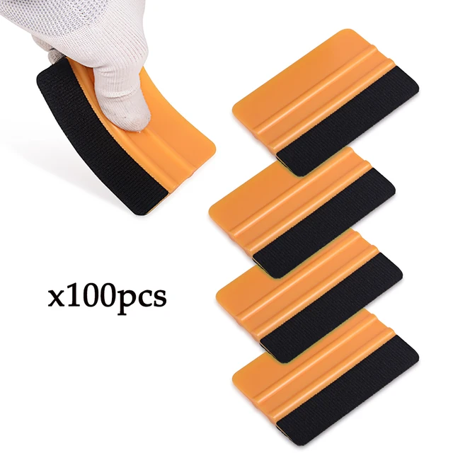 $US $85.99 EHDIS 100pcs/Lot Gold Carbon Fiber Farbic Felt Card Squeegee Vinyl Film Glass Ice Scraper Wrapping Car Sticker Window Tints Tool