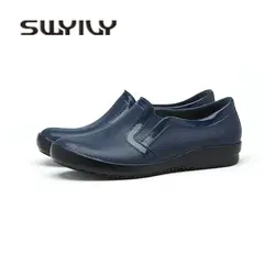 Swyivy Для мужчин повседневная обувь Водонепроницаемый 2018 Осень Удобные резиновые сапоги для дождя одноцветное Для мужчин; резиновые сапоги