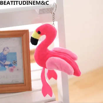 

New 12cm Simulation Flamingo Plush Stuffed Animals Soft Collection Toy for Birthday Gift Flamingo Pendant