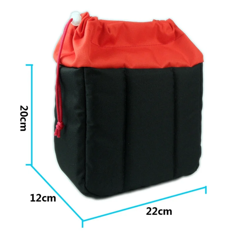 

Drawstring Partition Padded Insert Camera Bag Shockproof Waterproof Camera Inner Pouch