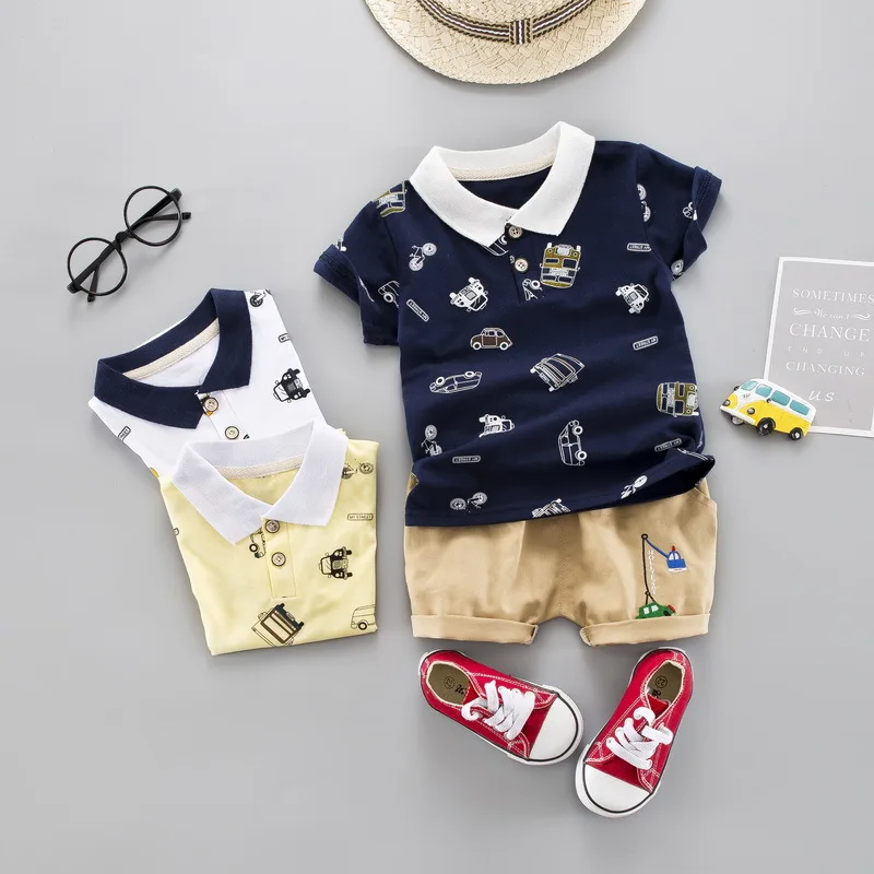 

Summer Baby Boy Girl Clothes Infant Cotton Cartoon T Shirt Shorts 2pcs/sets Kids Fashion Casual Garment Children Sport Suit