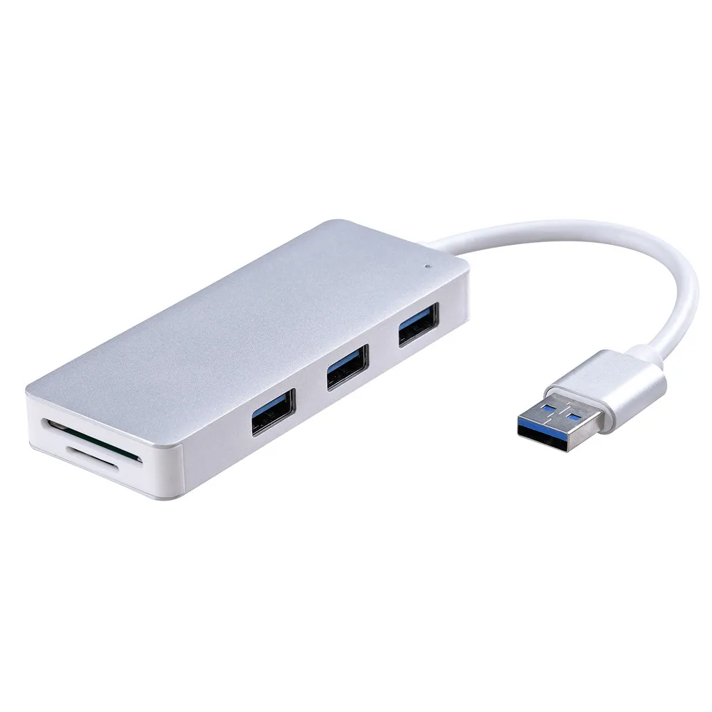 Высокоскоростной концентратор USB usb хаб CARPRIE с SD/TF кард ридером Черный алюминиевый