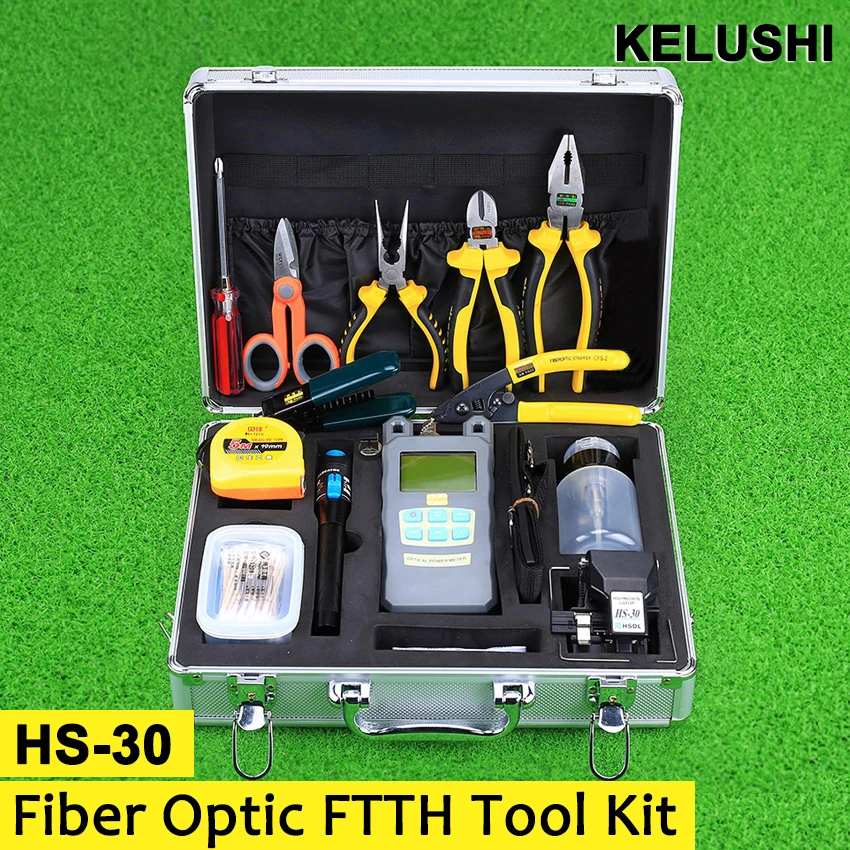 26pcs/set Fiber Optic FTTH Tool Kit with HS 30 Fiber Cleaver and