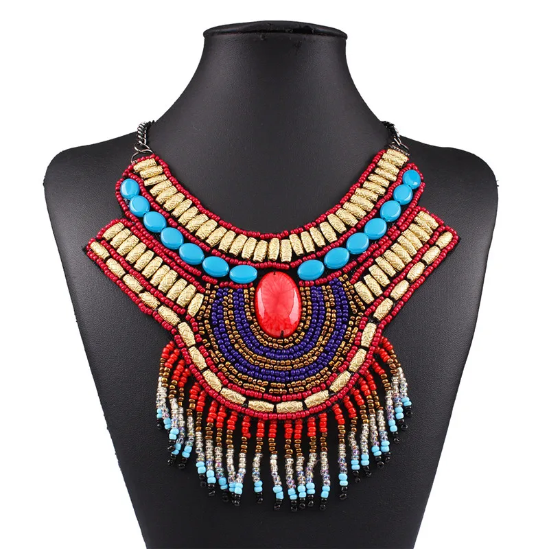 Women vintage choker pendants&necklaces big boho collar ethnic bohemian