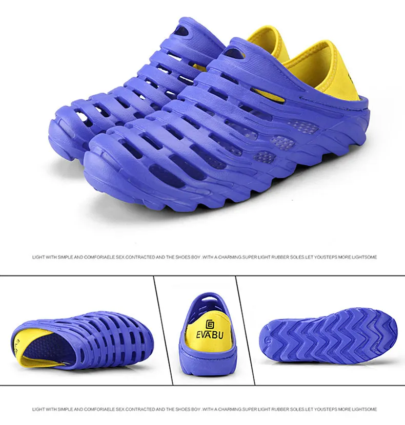 1 (42)Sandals Mesh Shoes Men Breathable Beach Slippers Sport Water Socks Hollow Aqua Wading Shoes Chaussure Homme