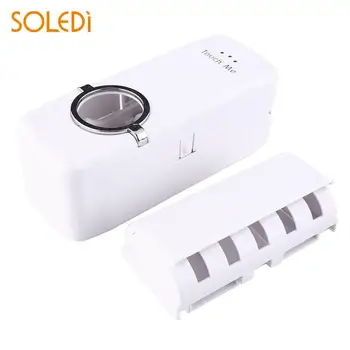 

SOLEDI Automatic Toothpaste Dispenser +Toothbrush Holder Can hold 5 Toothbrush Wall Mount Stand Bathroom Tools for Home Bathroom