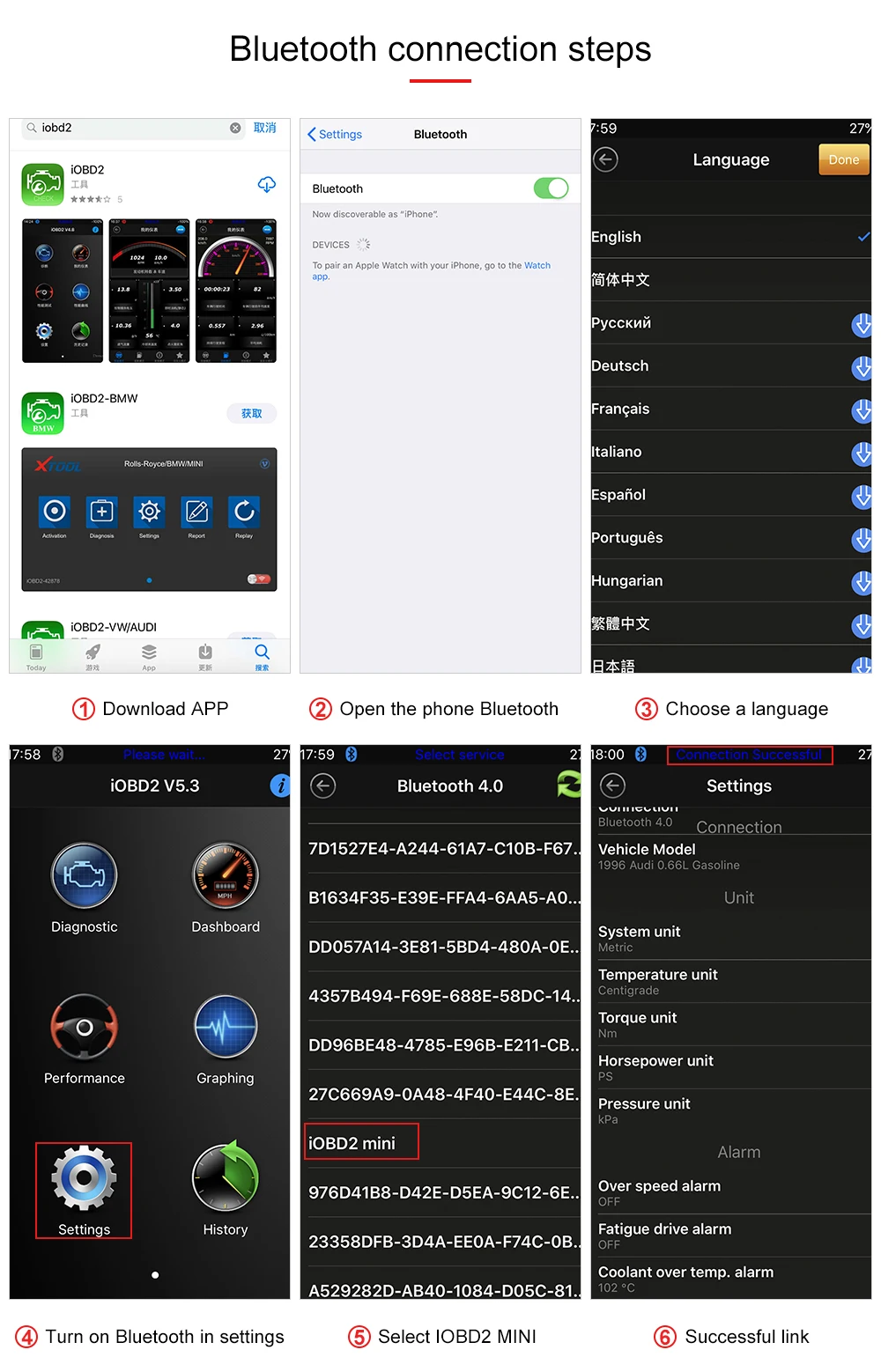 XTOOL Новое поступление IOBD2 мини поддержка Bluetooth работа на Android/IOS OBD код ридер как elm327 OBDII диагностический инструмент