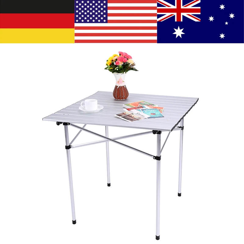 

Portable Ultralight Height-Adjustable Aluminum Table Folding Outdoor Table Stool Set for Dining Picnic Camping BBQ Camping Table