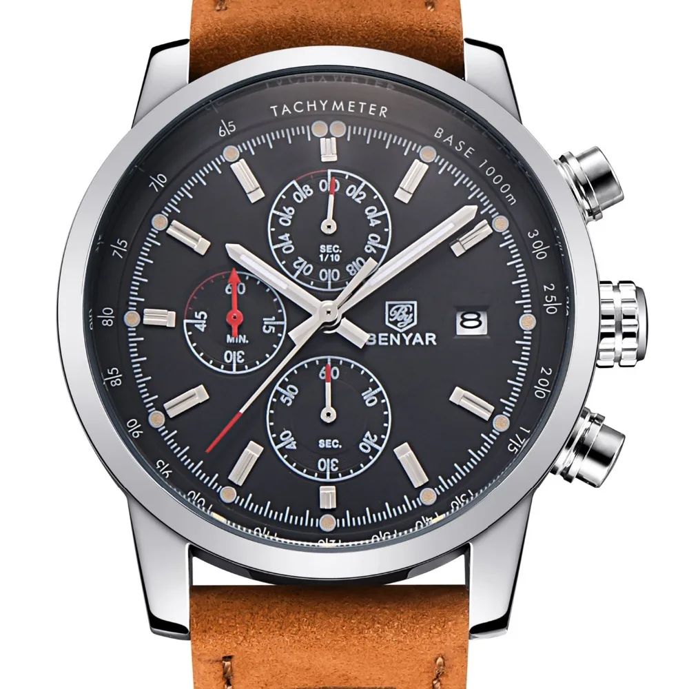 

BENYAR Fashion Chronograph Sport Mens Watches Top Brand Luxury Quartz Watch Reloj Hombre 2017 Clock Male hour relogio Masculino