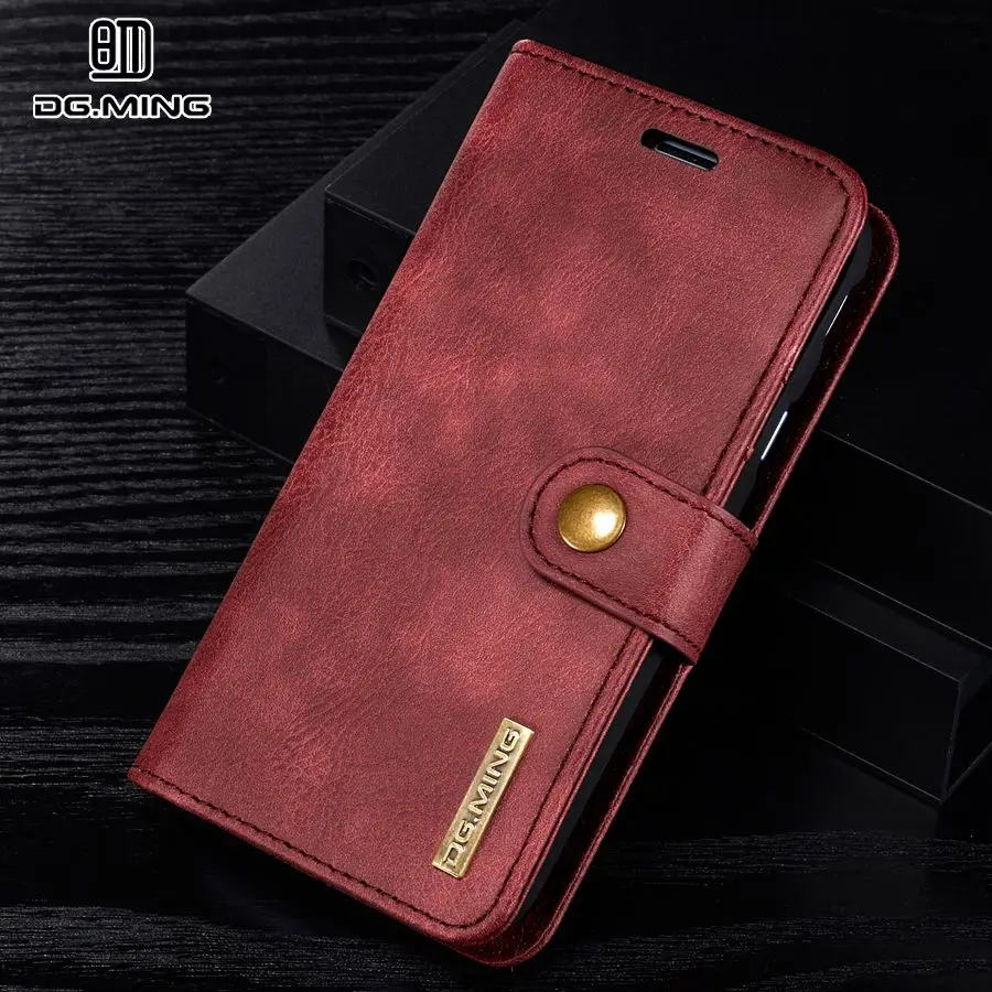 DG. MING кожаный чехол для Fundas samsung Galaxy S9 чехол для Coque samsung S9 Plus чехол S9 Чехол Флип Бумажник чехол для телефона s shell - Цвет: Red