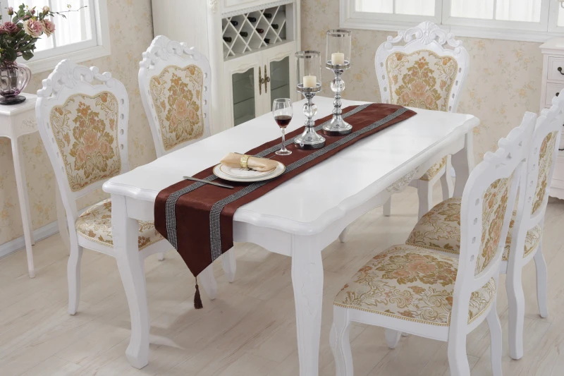8 Solid Colors Elegant Diamond Table Runners Modern Table Runner For Wedding Party Decor Table Cloth 33cm160180210250280cm      