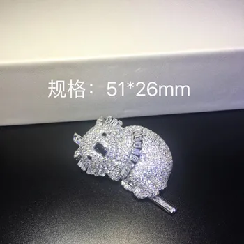 

unisex 925 sterling silver with cubic zircon koala brooch pins for women girl and men cute fine jewelry free shipping