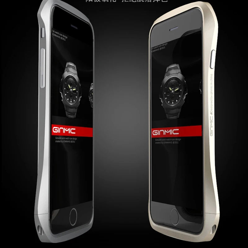

Original GinMic For iPhone 6Plus 6s+ Slim Armor Aluminum Metal Bumper Frame Ultra Thin Protective Casing Premium Quality 6sP