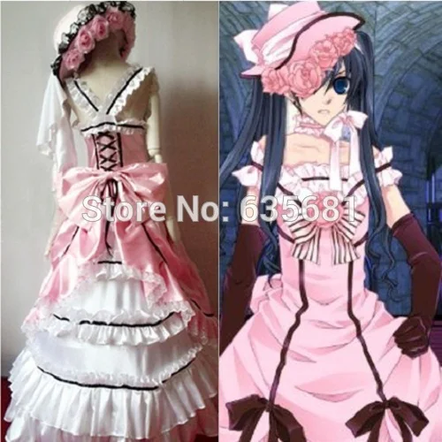 Женский костюм для костюмированной вечеринки Cos Black Butler Ciel Phantomhive розовое