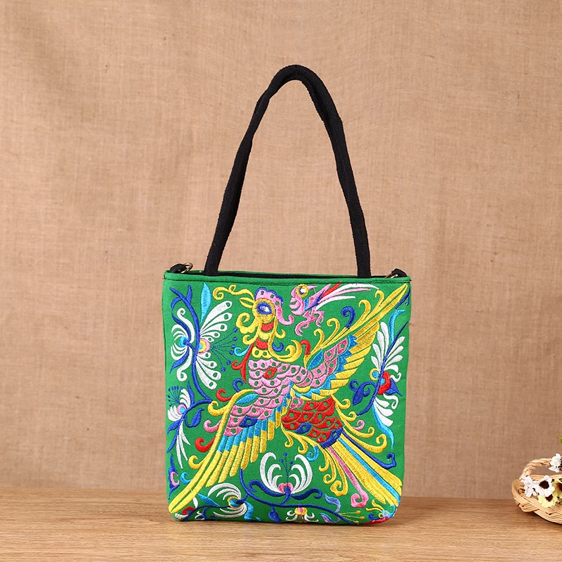 4 цвета модные ретро с рисунком Феникса холщовые женские сумки этнические сумки через плечо дорожные сумки