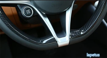 

Lapetus Steering Wheel Decorative Frame Cover Trim 2 Pcs / Set Fit For Alfa Romeo Stelvio 2017 2018 2019 2020 ABS Carbon Fiber