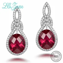 oferta 18K de regalo para dama Pera Zafiro Rosa Chapado en Oro Blanco Gp gota aretes