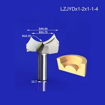 

1pc Pearl Gold Round Over Bit CNC Engraving Router Bit Mill Cutter Shank 1/2*1-1/4 (31.7mm)