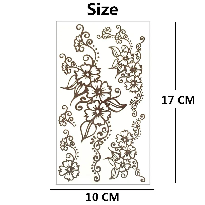 SHNAPIGN Сексуальная Бронзовая кружевная временная татуировка боди арт рука флэш тату наклейка s 17*10 см Водонепроницаемая поддельная хна безболезненная наклейка