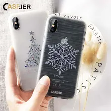 

CASEIER New Year Phone Case For iPhone 7 8 6s 6 Plus Merry Christmas Back Cover For iPhone X Xr Xs Max 5s 5 SE Soft Cases Conque