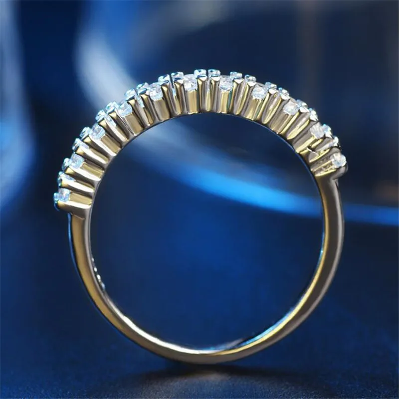 ZN Top Quality Classic Wedding Ring Silver Color Ring Austrian Crystals Full Sizes Wholesale