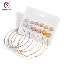 DANZE 9 пар/лот, модный Комплект сережек для женщин, круглые серьги с большими кругами, пирсинг, Женские Ювелирные изделия